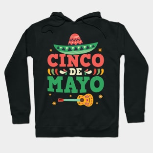 Cinco De Mayo Mexican Hat Sombrero Guitar Hoodie